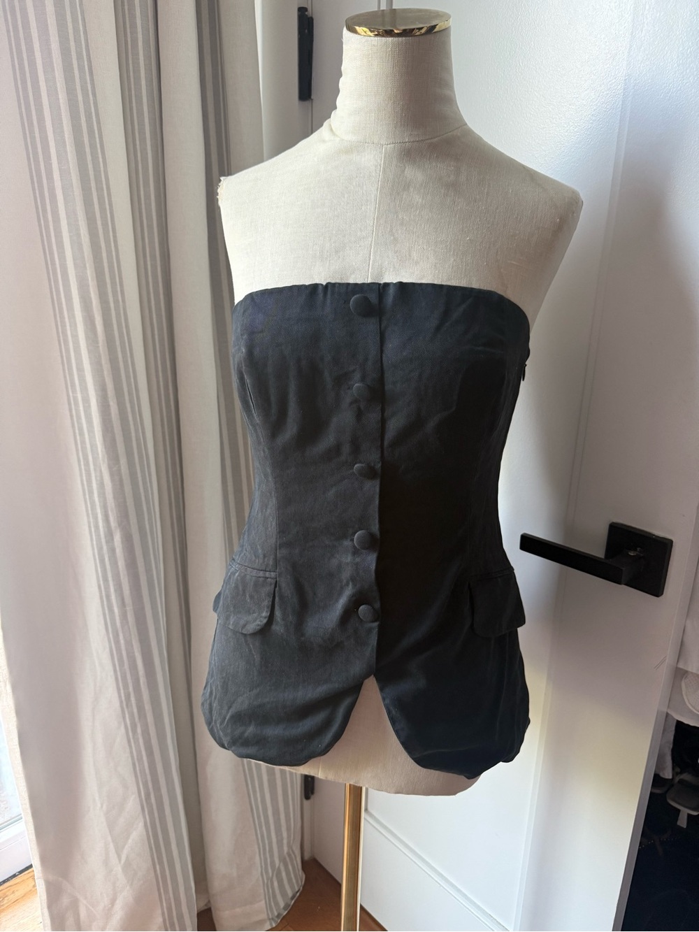 Reformation Black Strapless Bustier Top
